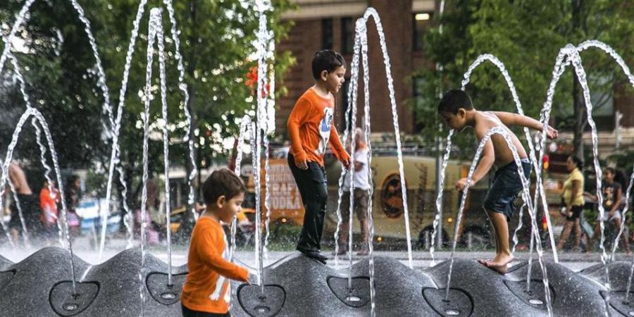 Polk Bros Fountain and Plaza