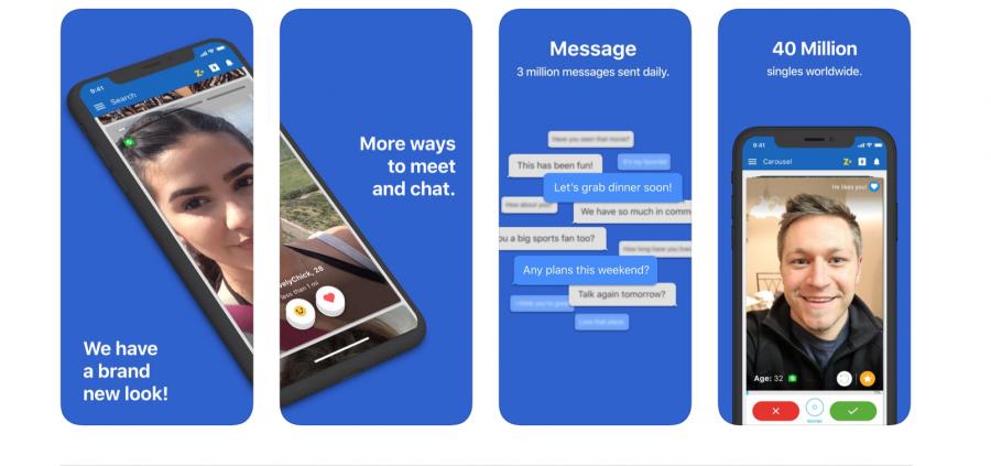 Screenshots of the Zoosk app