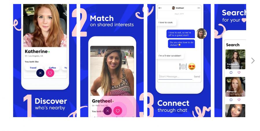 Mobile screenshots of the Match.com app