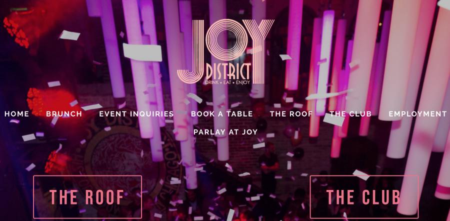 O website do Joy District Chicago's website