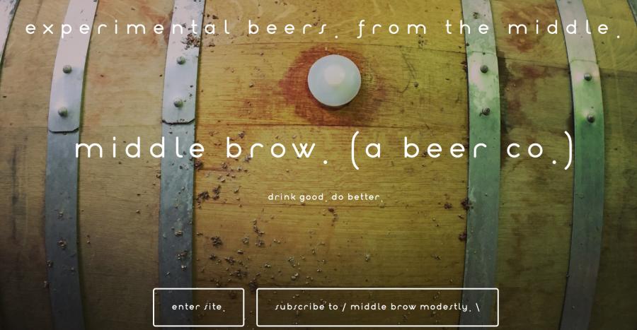 The website homepage of Middle Brow Beer Co.