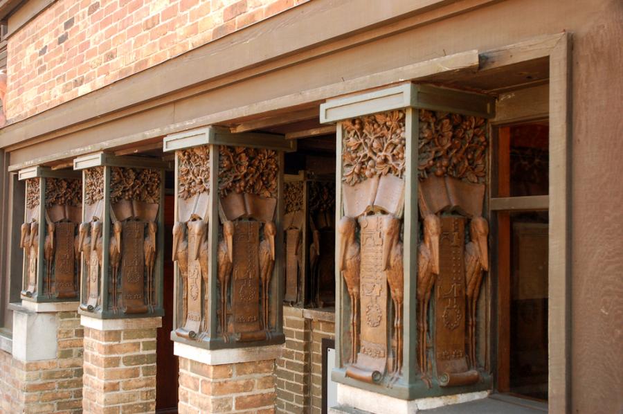 The pillars of the Frank Lloyd Wright site