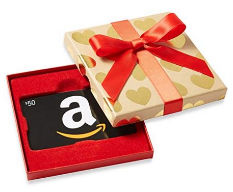 Amazon Gift Card In Gold Hearts Box