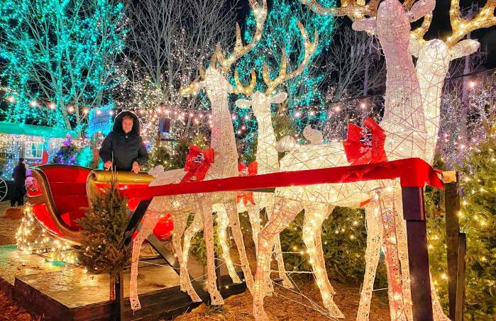 Jack Frost Winter Village Chicago Christmas sleigh 