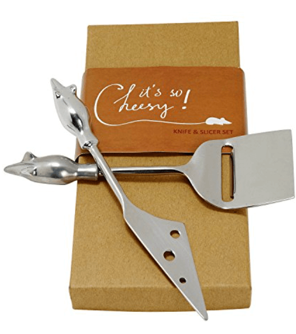 Stainless Steel Two Mice Cheese Serving Set