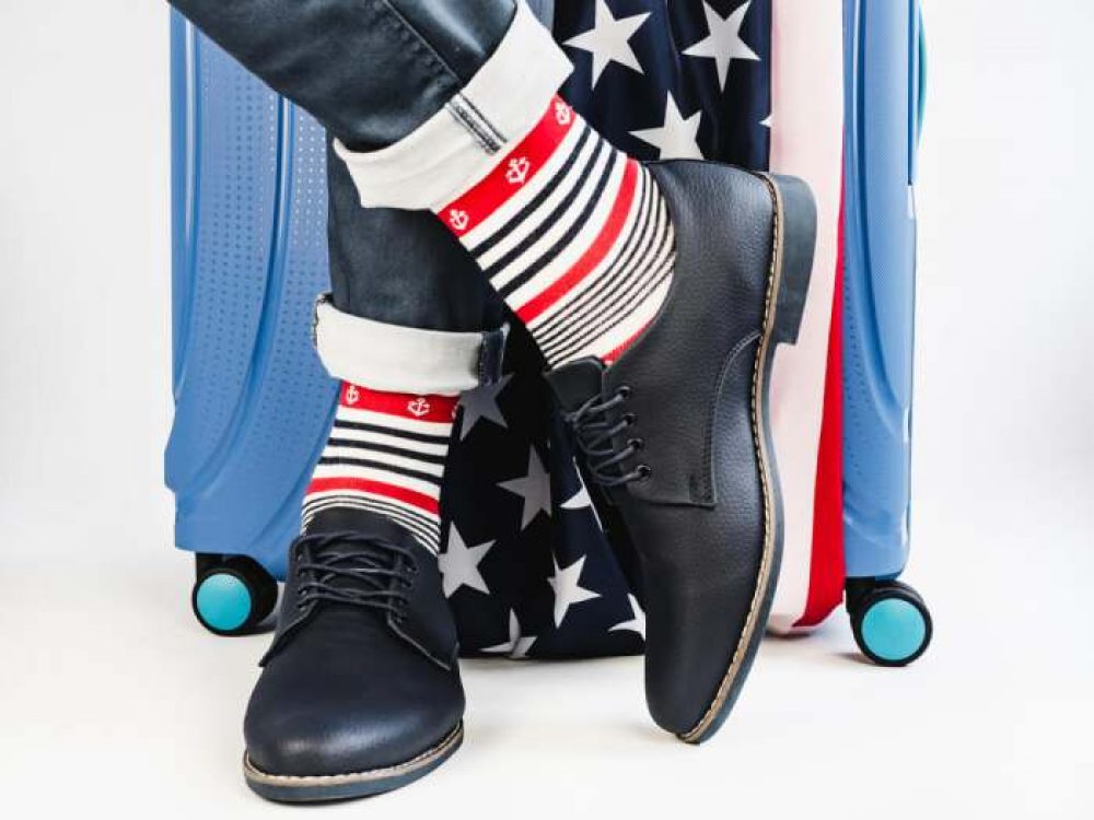 BONANGEL American Flag Fun Dress Socks for Men